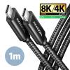 AXAGON BUCM4X-CM10AB NewGEN+ kabel USB-C - USB-C, 1m, USB4 Gen 3×2, PD 240W 5A, 8K HD, ALU, oplet, černý
