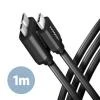 Axagon BUMM3-CM10AB, SPEED kabel Micro-B USB - USB-C, 1m, USB 3.2 Gen 1, 3A, ALU, tpe, černý