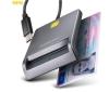 AXAGON CRE-SM3TC, USB-C FlatReader čtečka kontaktních karet Smart card (eObčanka), kabel 1.2m