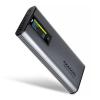 AXAGON EEM2-SD2 USB-C 10Gbps - M.2 NVMe SATA SSD kovový DISPLAY box, bezšroubkový
