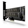 Axagon PCEM2-D, PCIe x4 - M.2 NVMe M-key + SATA B-key slot adaptér, vč. LP