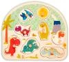 B-Toys DŘEVO Baby puzzle dinosauři vkládací na desce 8 dílků (dřevěná hračka)