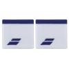 Babolat Logo Wristband 2024 potítka bílá-modrá POUZE 1 pár (VÝPRODEJ)