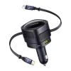 Baseus Enjoyment Max nabíječka do auta s USB-C+Lightning kabely a porty USB-A+USB-C 90W černá
