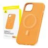 Baseus Magnetické pouzdro pro iPhone 15 Plus Fauxther Series (oranžové) Baseus Magnetické pouzdro pro iPhone 15 Plus Fauxther Series (oranžové)