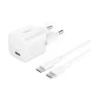 Belkin BOOST CHARGE™ 25W USB-C Power Delivery PPS nástěnná nabíječka + 1m USB-C na USB-C kabel, bílá