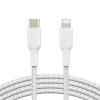 Belkin BOOST CHARGE™ Lightning/USB-C kabel, 1m, bílý - odolný