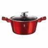 Berlingerhaus BH-6192 Kastrol s mramorovým povrchem a poklicí 30 cm Burgundy Metallic Line