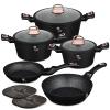 Berlingerhaus Sada nádobí s mramorovým povrchem 10 ks Black Rose Collection