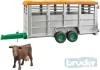 Bruder 02227 (2227) Auto přepravník na zvířata set s figurkou kráva model 1:16 plast