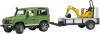Bruder 02593 Auto Land Rover Defender s přepravníkem a mikrobagrem JBC