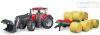 Bruder 03198 Set traktor CASE IH Optum 300 CVX + čelní nakladač a přepravník balíků