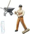 Bruder 62130 Figurka komunální pracovník 11cm set s kolečky a nářadím plast Bruder 62130 Figurka komunální pracovník 11cm set s kolečky a nářadím plast