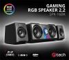 C-TECH reproduktory SPK-16, 2.2, 16W, RGB podsvícení, 3,5mm jack, USB napájení, černé