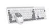 C-TECH WLKMC-05W Quallis, bezdrátový set klávesnice s myší,odkládací prostor,USB, CZ/SK,bílá