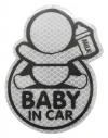 Compass Dekor samolepící BABY IN CAR stříbrný Compass Dekor samolepící BABY IN CAR stříbrný