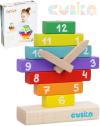 Cubika DŘEVO Baby Hodiny magnetické navlékací stavebnice set 10 dílků