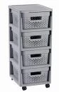 Curver Regál Infinity Dots 4x11L se zásuvkami světle šedý Curver Regál Infinity Dots 4x11L se zásuvkami světle šedý