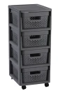 Curver Infinity Dots tmavě šedý 4x11L regál se zásuvkami Curver Infinity Dots tmavě šedý 4x11L regál se zásuvkami
