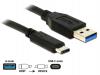 Delock Kabel SuperSpeed USB 10 Gbps (USB 3.1, Gen 2) Typ A samec USB Type-C™ samec 1 m černý