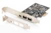 Digitus Karta rozhraní IEEE 1394a, PCIexpress, 3 port 1x ext.1394mini, 2x ext. 1394a Porty