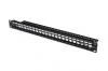 Digitus Neosazený Patch Panel, 24 port, stíněný, 1U, černý