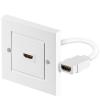 PremiumCord HDMI, zásuvka v panelu, 1x HDMI A - HDMI A Female/Female, bílá