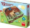 Dino DŘEVO Kubus Domácí zvířátka obrázkové kostky set 12ks Dino DŘEVO Kubus Domácí zvířátka obrázkové kostky set 12ks