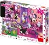 Dino Puzzle 3x55 dílků Disney Den s Minnie Mouse skládačka 18x18cm 3v1