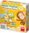 Dino Puzzle maxi baby První hraní Africká zvířátka 47x33cm 15 dílků XL