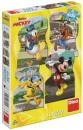 Dino Puzzle Mickey Mouse ve městě 4x54 dílků 13x19cm skládačka v krabici