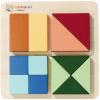 Eichhorn DŘEVO Montessori čtverce puzzle baby vkládačka na desce Eichhorn DŘEVO Montessori čtverce puzzle baby vkládačka na desce