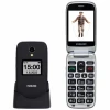 Evolveo EasyPhone FS, vyklápěcí mobilní telefon 2.8[34] pro seniory s nabíjecím stojánkem (černá barva)