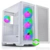 Evolveo Ptero Q2W+, Počítačová skříň 2x čelní panel - sklo /mřížka, 4x vent, case ATX - bílá Evolveo Ptero Q2W+, Počítačová skříň 2x čelní panel - sklo /mřížka, 4x vent, case ATX - bílá