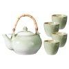 Excellent Houseware Čajová souprava z kameniny Matte Green Collection