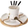 Excellent Houseware Fondue čokoládové porcelán-dřevo sada 11 ks Excellent Houseware Fondue čokoládové porcelán-dřevo sada 11 ks