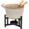 Excellent Houseware Fondue porcelánové s hořákem 450 ml + 2 vidličky