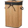 Excellent Houseware Koš na prádlo bambus 40x30x60 cm hnědá/černá
