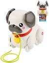 Fisher Price Baby pes mopslík chodící tahací na kolečkách plast Fisher Price Baby pes mopslík chodící tahací na kolečkách plast