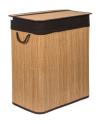 G21 Koš na prádlo 105 l s rozdělovačem, bambusový s hnědým košem