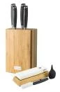 G21 Sada nožů Gourmet Damascus v bambusovém bloku 4 ks + brusný kámen G21 Sada nožů Gourmet Damascus v bambusovém bloku 4 ks + brusný kámen
