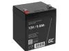 Green Cell AGM VRLA 12V 5Ah maintenance-free battery for the alarm system, cash register, toys