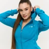 GymBeam Dámská mikina se zipem Limitless Aquamarine GymBeam Dámská mikina se zipem Limitless Aquamarine