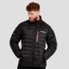 GymBeam Pánská bunda Puffer Black/Orange GymBeam Pánská bunda Puffer Black/Orange
