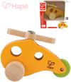 Hape DŘEVO Baby helikoptera mini oranžová pro miminko (dřevěná hračka)