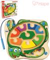 Hape DŘEVO Baby labyrint kuličkový želva s magnetickou hůlkou pro miminko