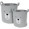 Homestyling Dětský úložný koš na prádlo i hračky válec sada 2 ks šedá