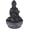 Homestyling Fontána pokojová s LED osvětlením 29 cm Budha černá