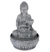 Homestyling Fontána pokojová s LED osvětlením 29 cm Budha šedá