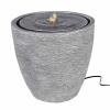Homestyling Fontána pokojová s LED osvětlením 35 cm Modern šedá